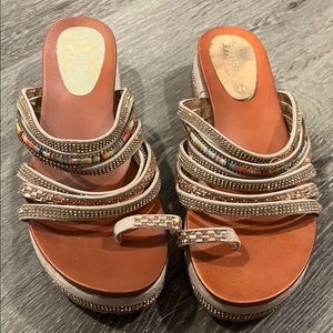Chic Beaded Strappy Sandals
